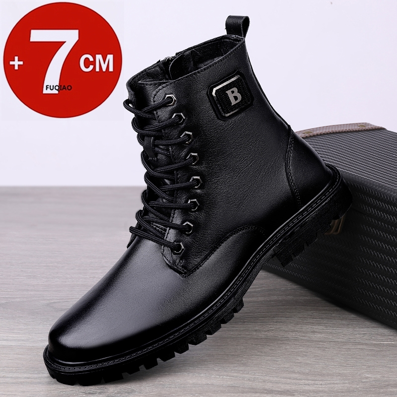 Men'S Shoes Business Casual - Men's Genuine Leather Elevator Boots Winter