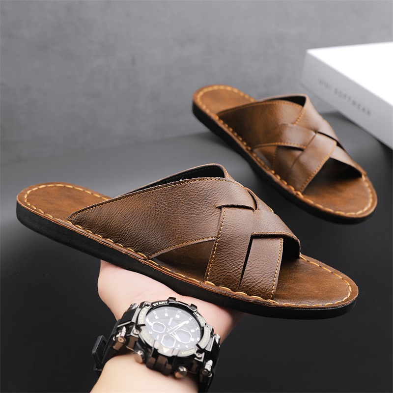 Men'S Shoes Business Casual - Genuine Leather Men Casual Sandals Summer