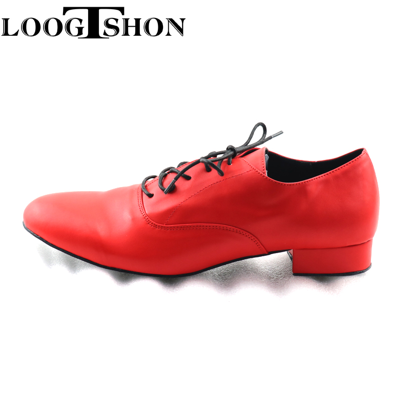 Men Shoes Red Bottom - LOOGTSHON RED Men's red leather ballroom