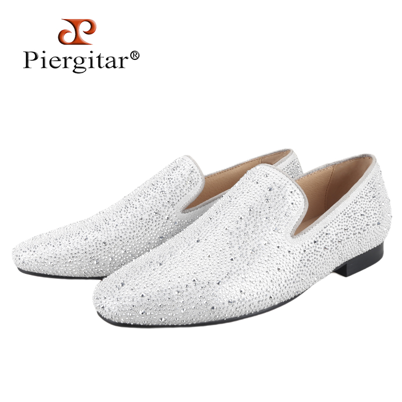 Men Shoes Red Bottom - Piergitar Sliver Genuine Leather Men's Loafers