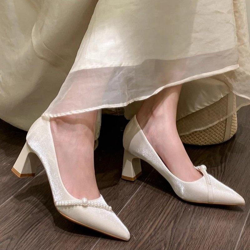 Men Shoes H&M - Elegant Pearl Embellished Pointed Toe Block