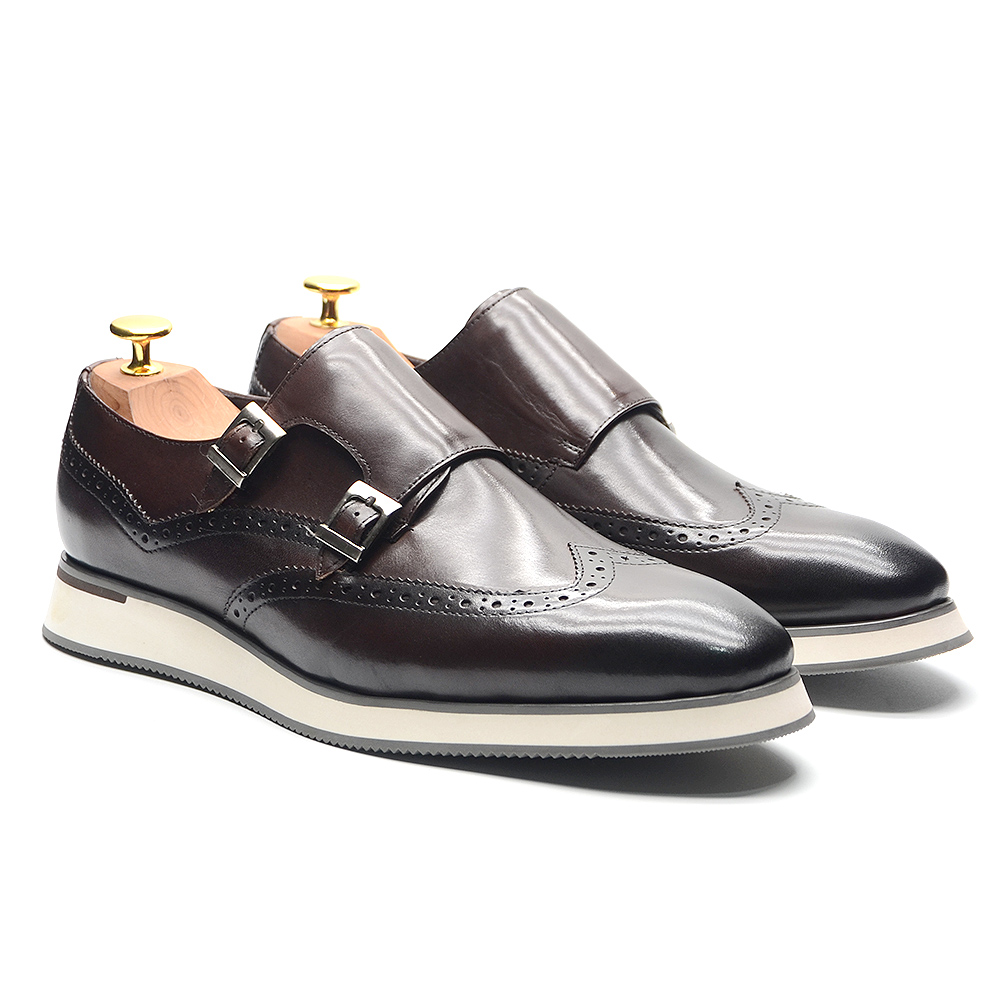 Monk Strap Shoe - European Luxury Mens Sneakers Genuine Leather