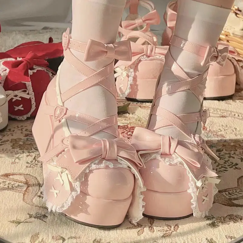 Monk Strap Shoe - Lovely Girls Lolita Cute Bowknot Platform