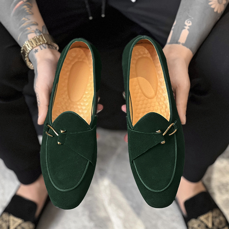 Monk Strap Shoe - New Mens Trendy Pointed Suede Monk