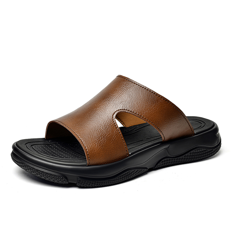 Men's Leather Slide Sandals No - Men Shoes Marks recension och pris