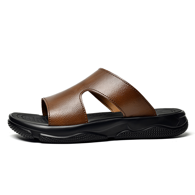 Men's Leather Slide Sandals No - Men Shoes Marks recension och pris