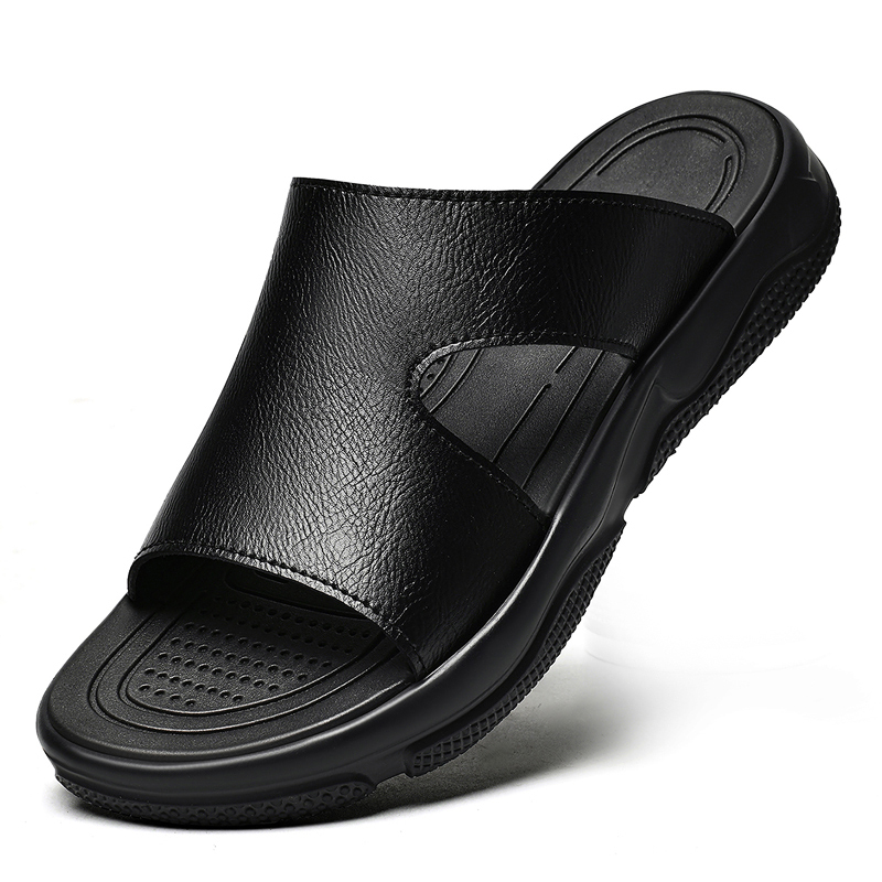 Men's Leather Slide Sandals No - Men Shoes Marks recension och pris
