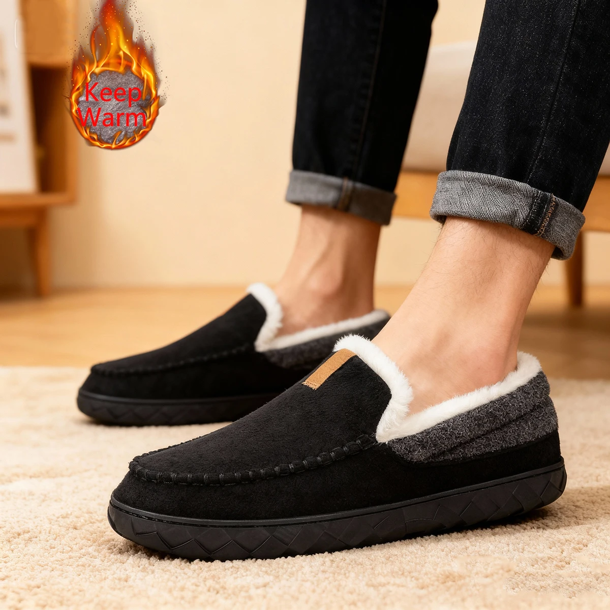 Men's Slippers Home Sewing Plu - Men'S Shoes With Memory Foam recension och pris