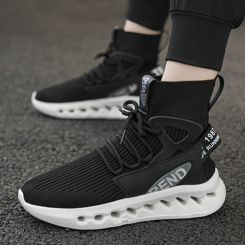 Trendy Men High Top Sock Shoes - Canvas Sneaker High recension och pris