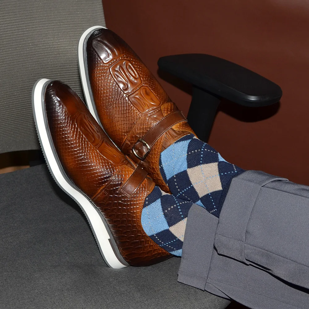 Cow Genuine Leather Men's Casu - Monk Strap Shoe recension och pris