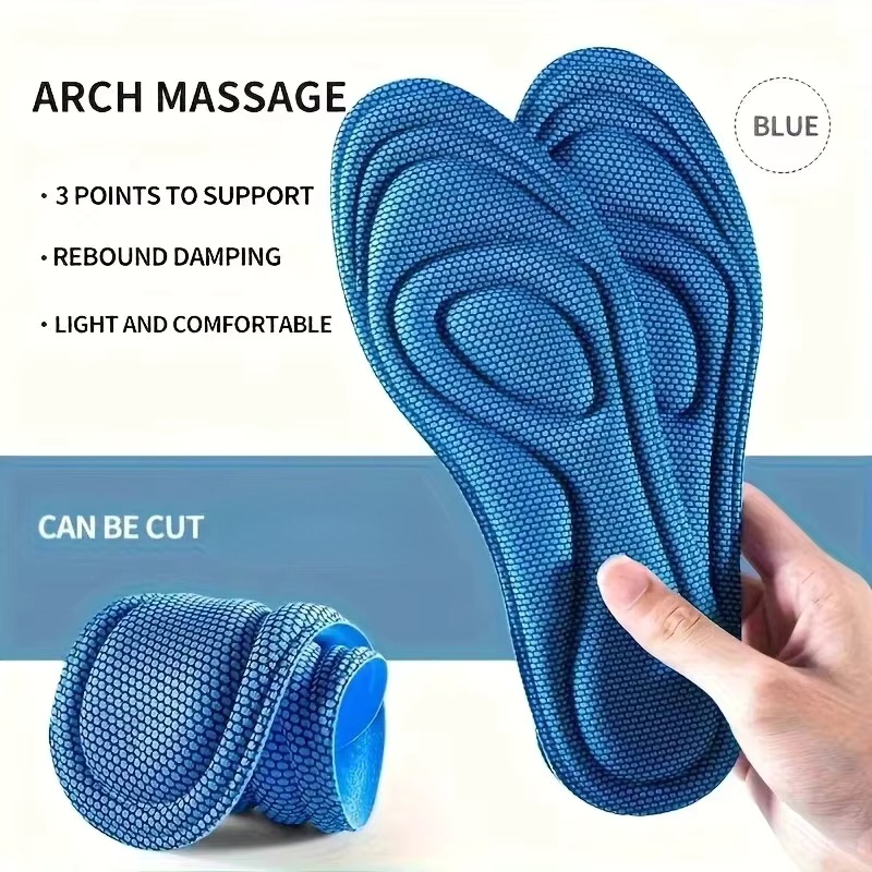 4 PCS  Sports Massage Insole M - Men'S Shoes With Memory Foam recension och pris