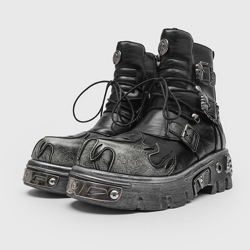 Punk Style Retro Cool Skull Fl - Men'S Shoes Increase Height recension och pris