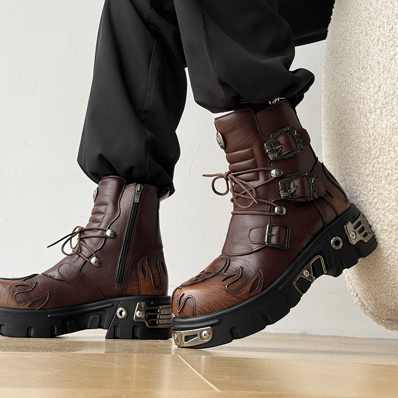Punk Style Retro Cool Skull Fl - Men'S Shoes Increase Height recension och pris