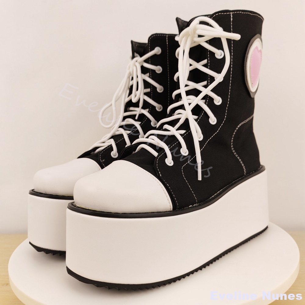 Thick-soled High-top Canvas Sh - Canvas Sneaker High recension och pris