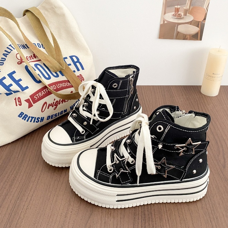 Women's Shoes New Korean Versi - Canvas Sneaker High recension och pris