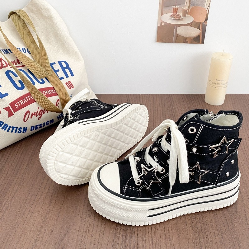 Women's Shoes New Korean Versi - Canvas Sneaker High recension och pris