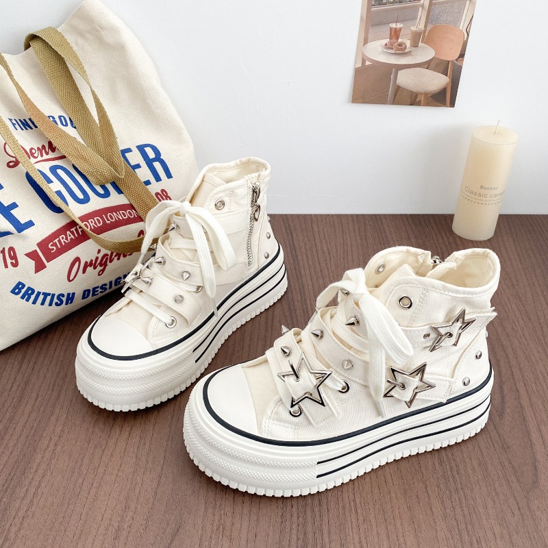 Women's Shoes New Korean Versi - Canvas Sneaker High recension och pris