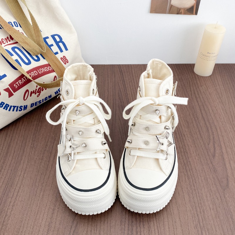 Women's Shoes New Korean Versi - Canvas Sneaker High recension och pris