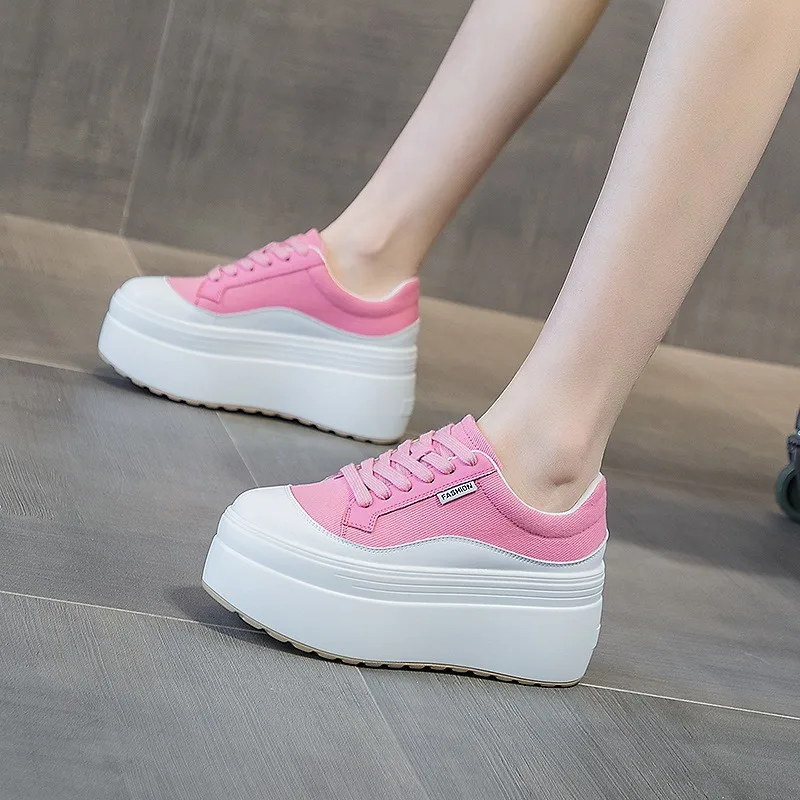 8cm New Canvas Genuine Leather - Canvas Sneaker High recension och pris