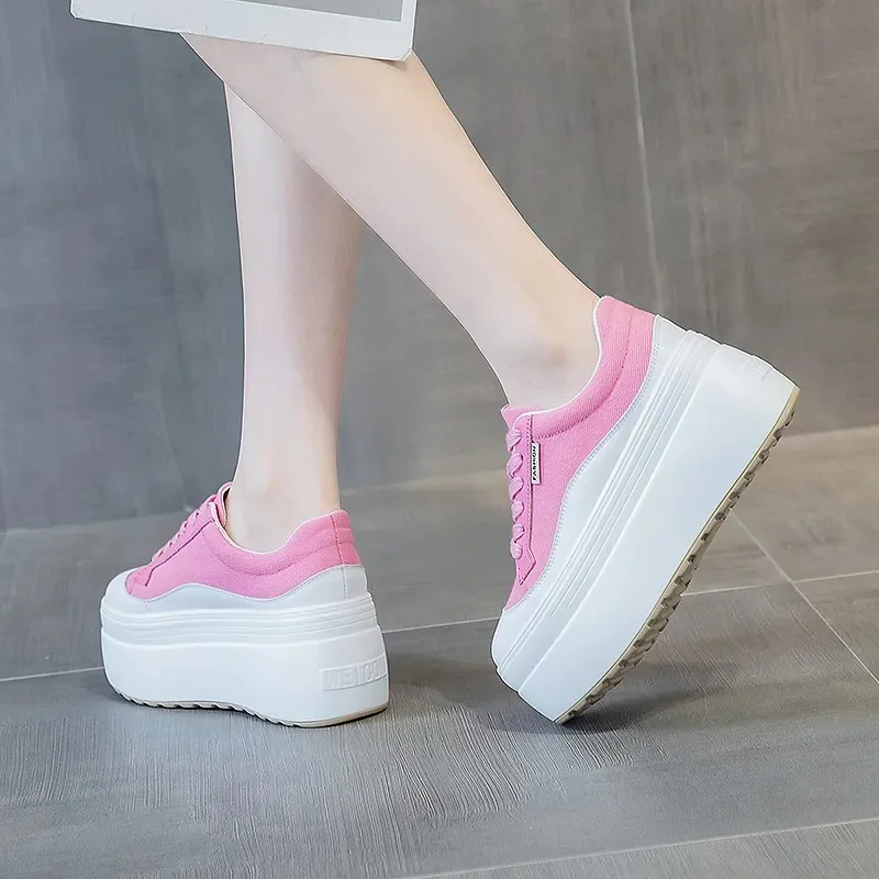 8cm New Canvas Genuine Leather - Canvas Sneaker High recension och pris