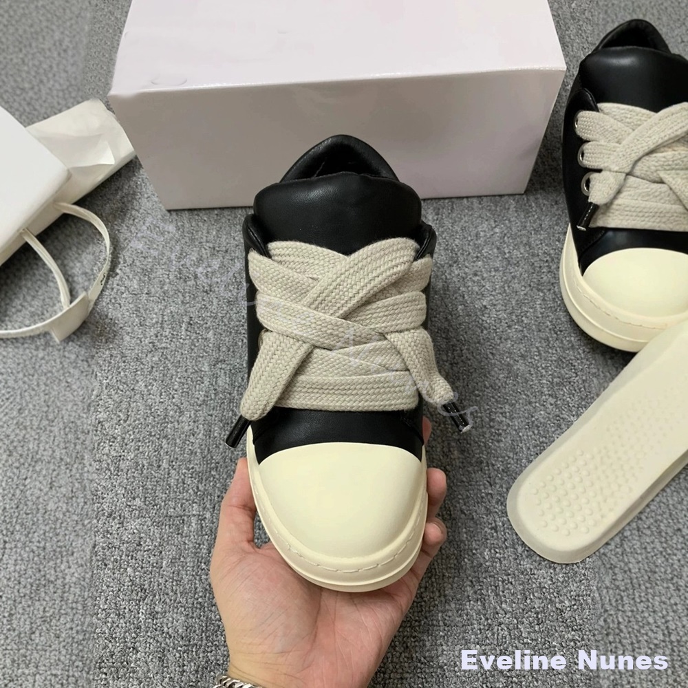 Unisex Black Leather Platform  - Canvas Sneaker High recension och pris