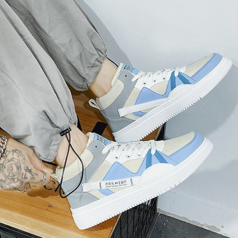 Men‘s Thick Sole White High To - Canvas Sneaker High recension och pris